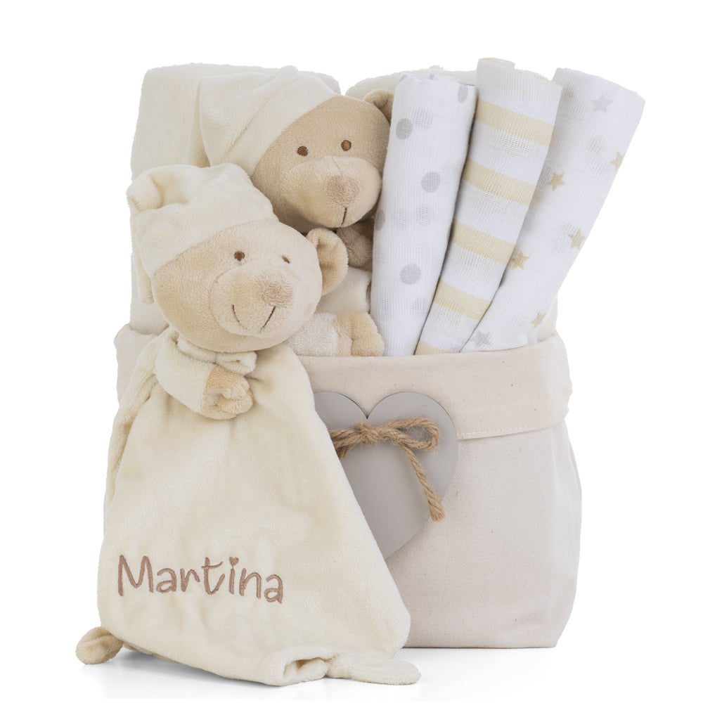 Canastilla-bebe-gemelos-Natal-beige