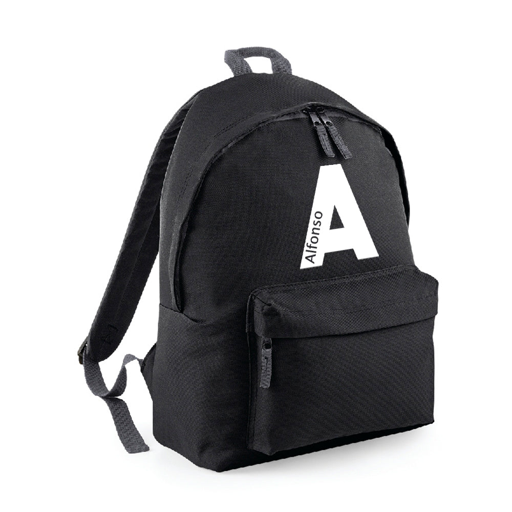 Mochila-personalizada-clasica-Negro-Inicial-nombre-dentro