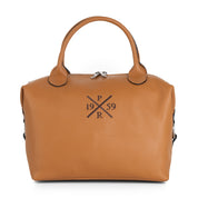 Bolso-piel-personalizado-Elba-Camel-bordado-Iniciales-cruz