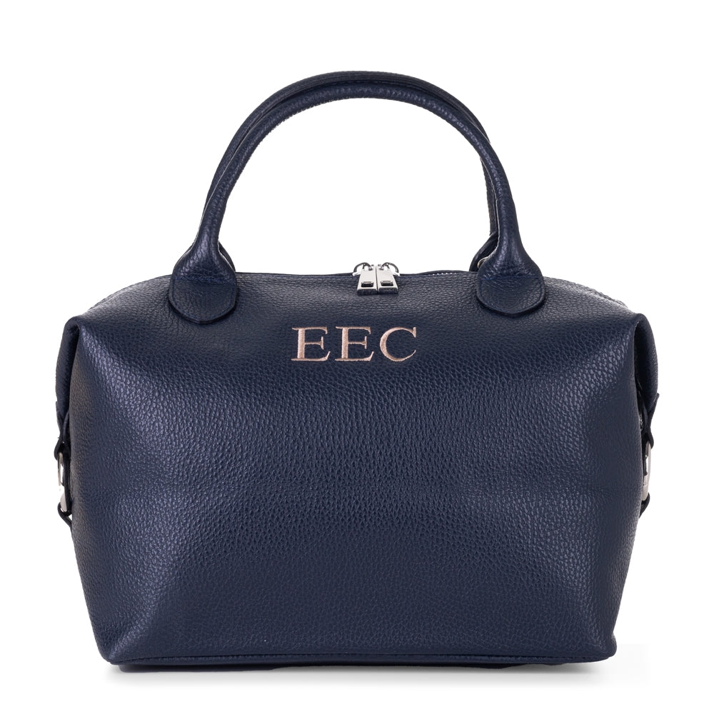 Bolso-piel-personalizado-Elba-azul-marino-bordado