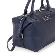 Bolso-piel-personalizado-Elba-azul-marino-lateral-asa-larga