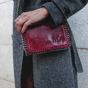 Bolso-piel-personalizado-Melrose-granate-bordado-life