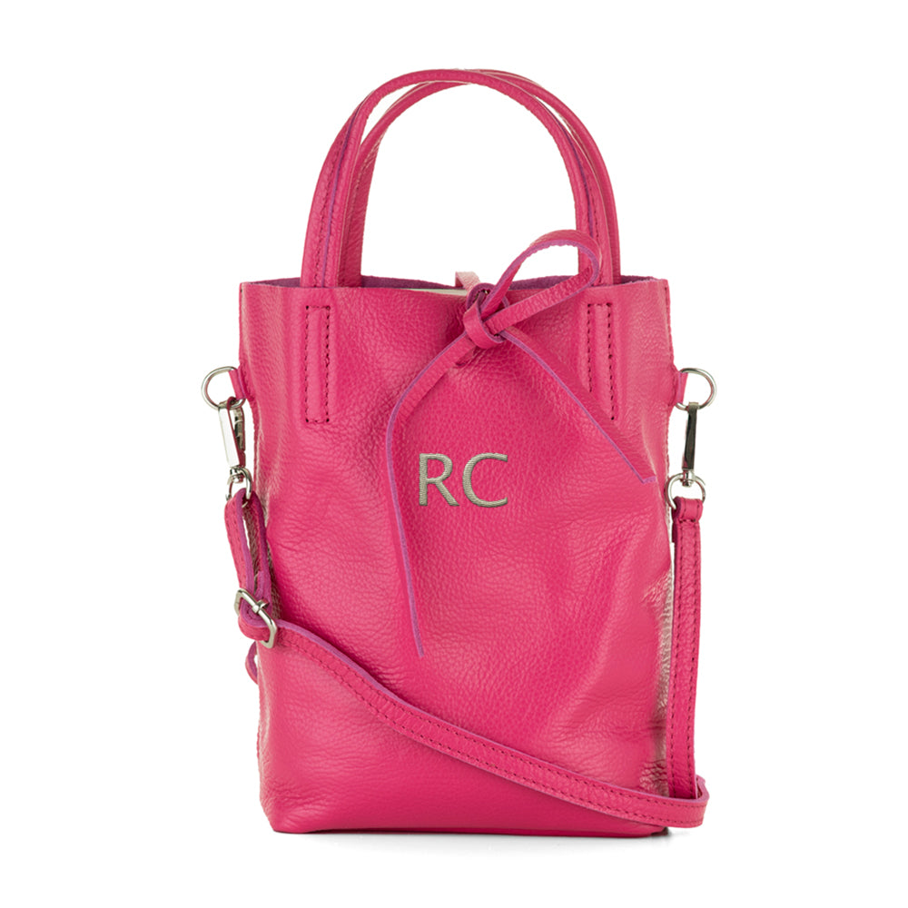 Bolso-piel-personalizado-Sagara-mini-fucsia-bordado