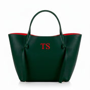 Bolso-piel-personalizado-Versalles-verde-botella-bordado