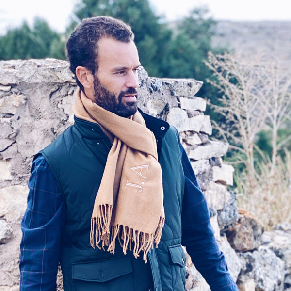 Bufanda-personalizada-lisa-camel-life
