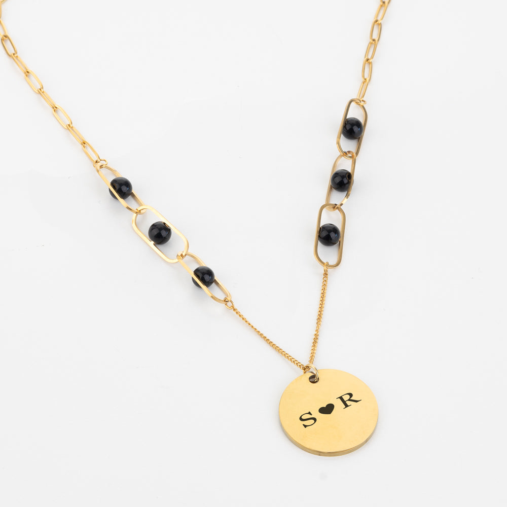 Collar-personalizado-Harper-negro-iniciales