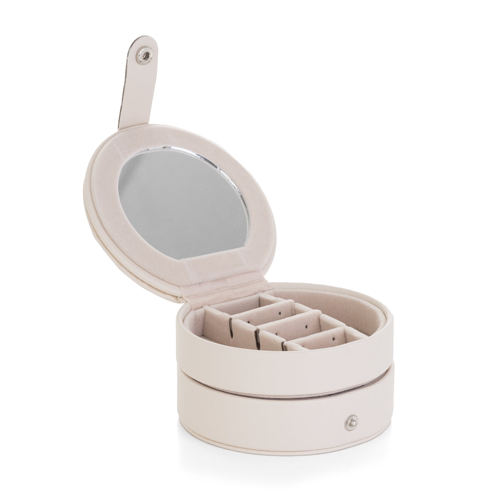 Joyero-personalizado-2-pisos-redondo-beige-abierto