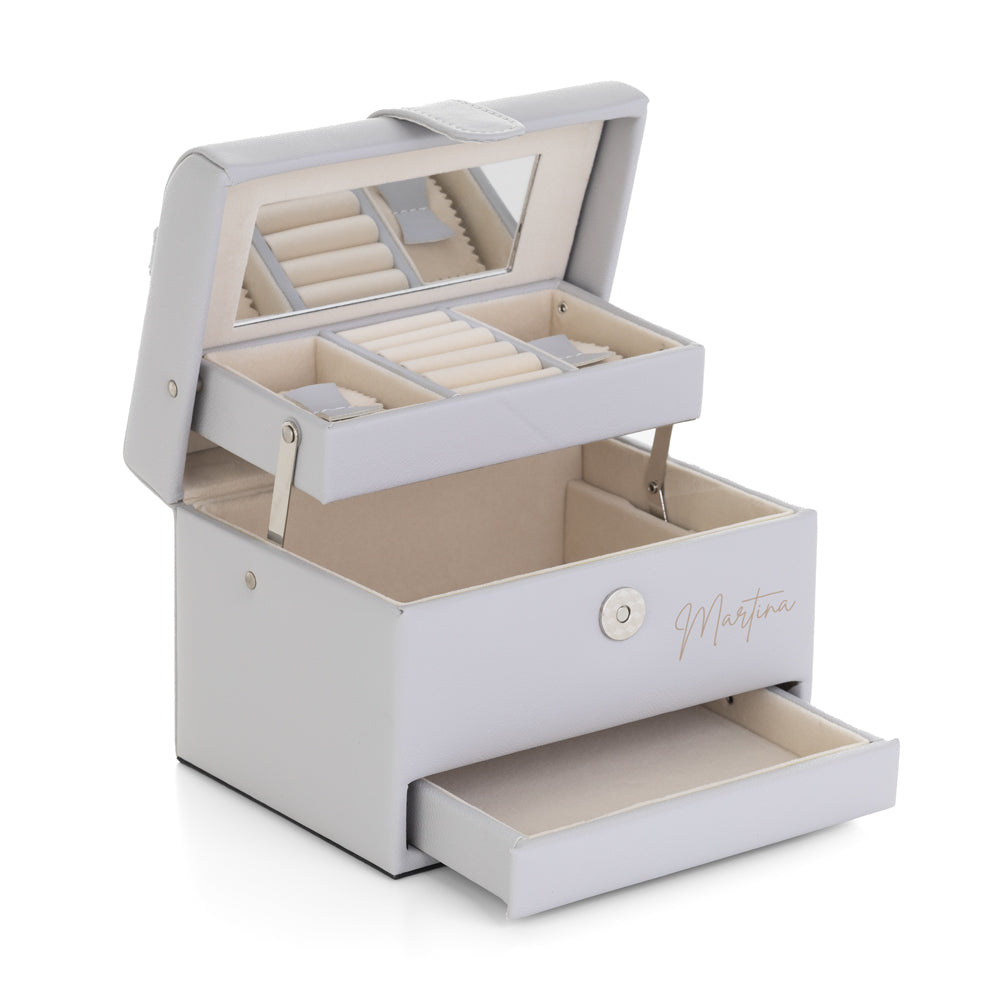 Joyero-personalizado-3-pisos-gris-abierto