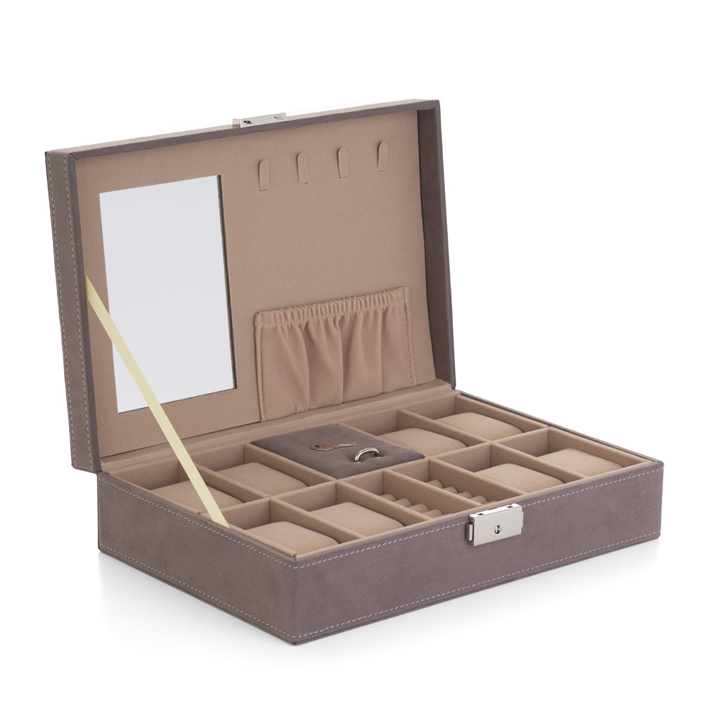 Joyero-relojero-personalizado-terciopelo-topo-abierto