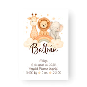 Lamina-personalizada-natalicio-Animalitos-arcoiris-estrellas