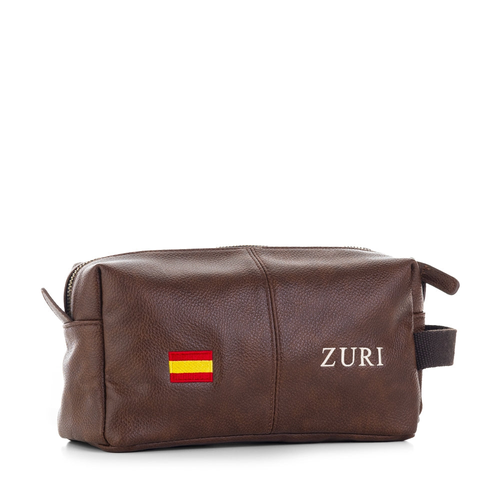 Neceser-personalizado-columbia-marron-bordado-badera