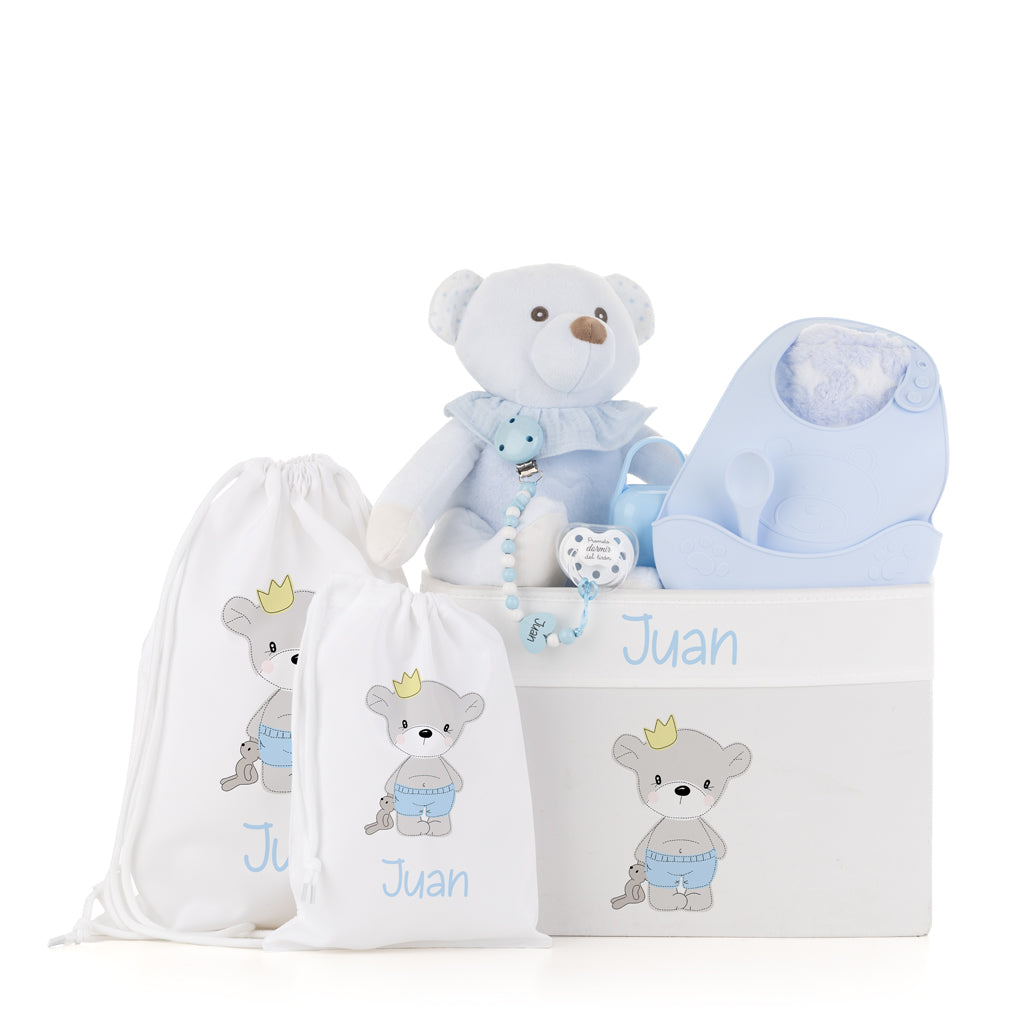 Canastilla de bebé Montana personalizada con nombre