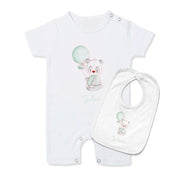 CONJUNTO BEBÉ PERSONALIZADO PIJAMA Y BABERO