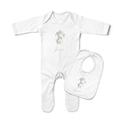 CONJUNTO BEBÉ PERSONALIZADO PIJAMA Y BABERO