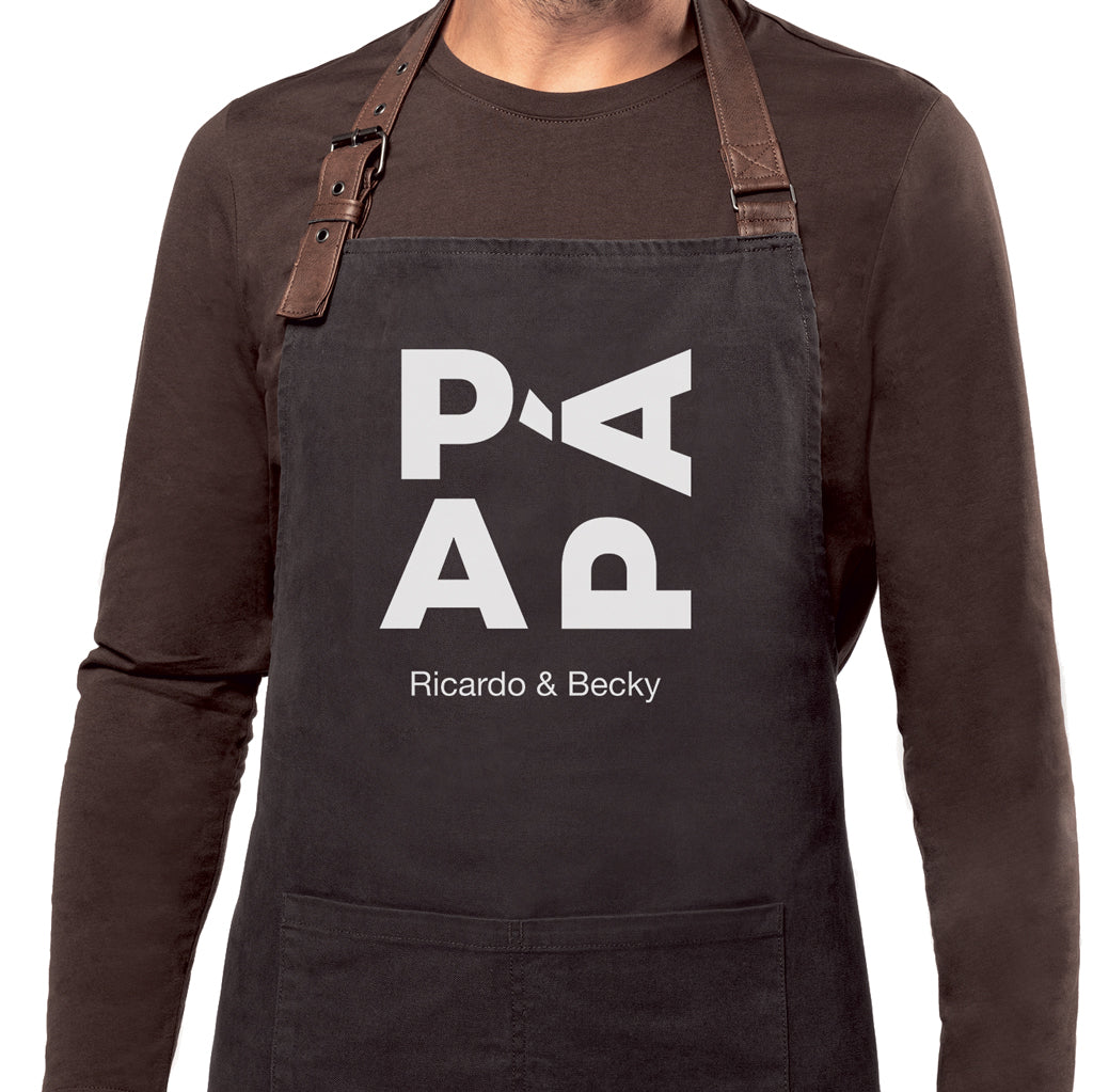 Delantal personalizado para papá gris oscuro