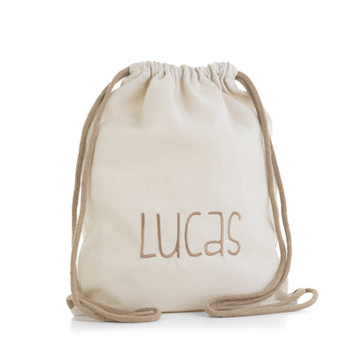 MOCHILA CORDONES ALGODÓN PERSONALIZADA