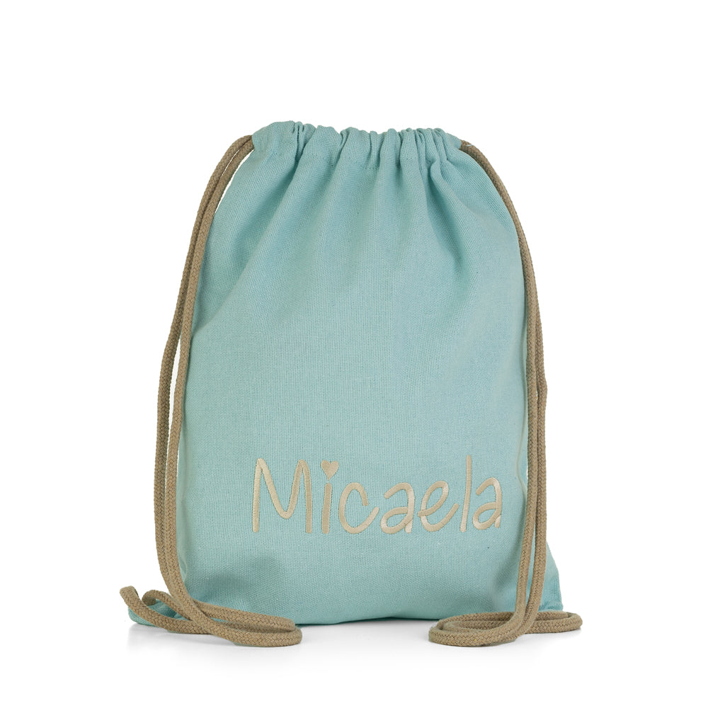 MOCHILA CORDONES ALGODÓN PERSONALIZADA
