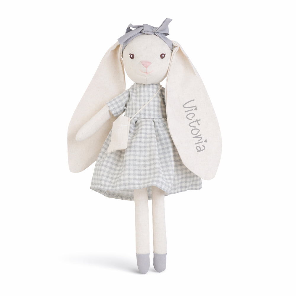 MUÑECA DE TRAPO PERSONALIZADA CONEJITA VICHY