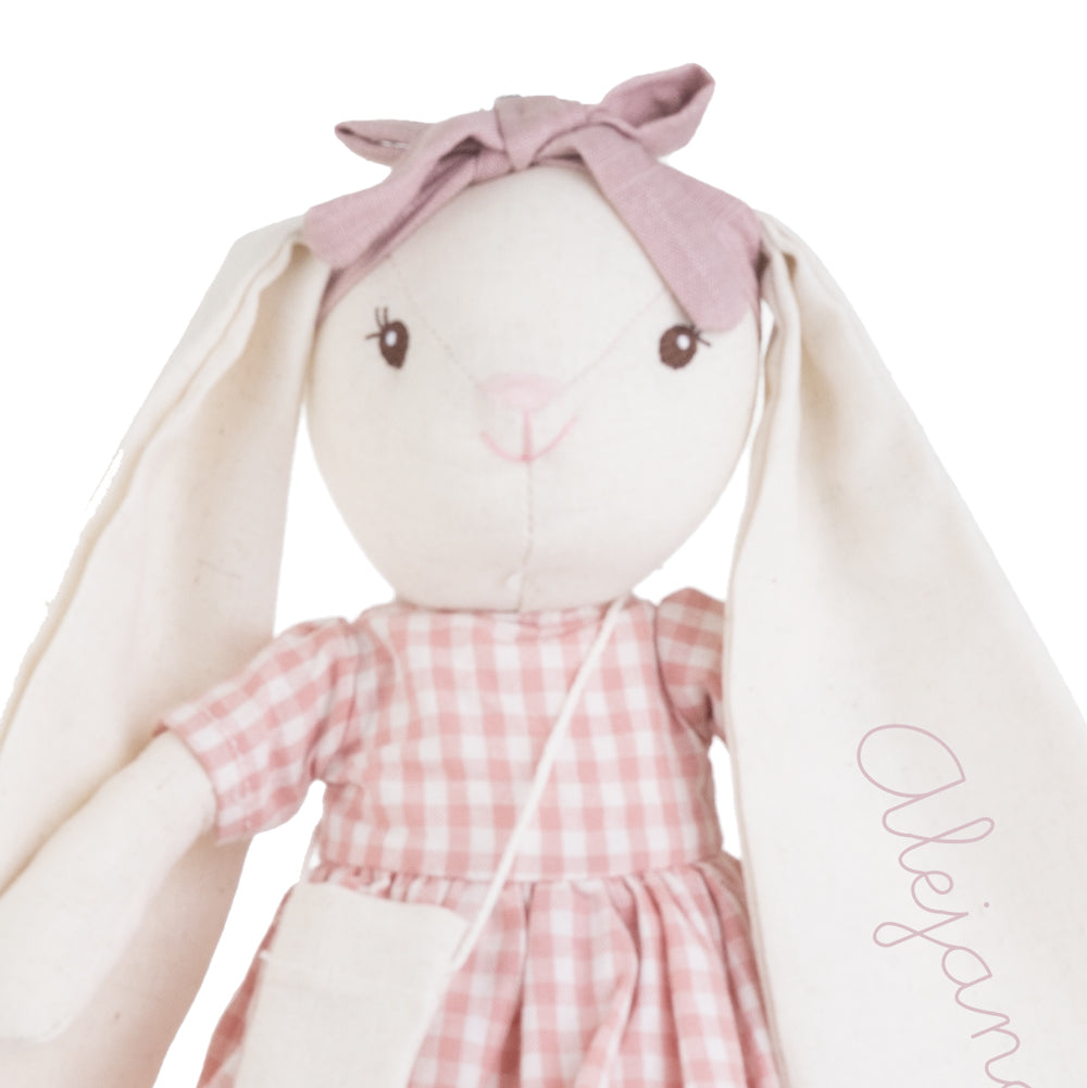 MUÑECA DE TRAPO PERSONALIZADA CONEJITA VICHY