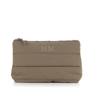 Neceser Aspen verde kaki personalizado con iniciales bordadas, regalo para ella