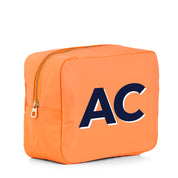 Neceser Barbados naranja flúor grande personalizado con iniciales efecto sombra