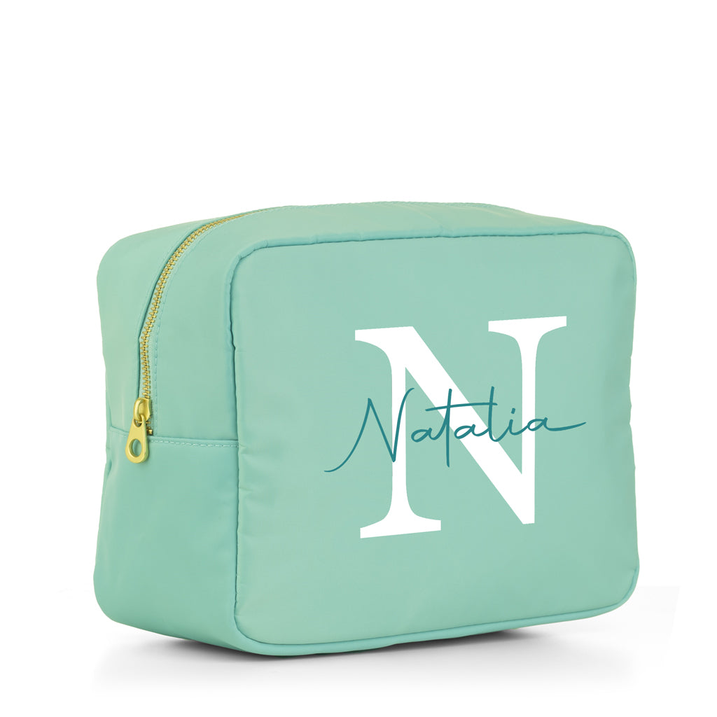 Neceser Barbados turquesa grande personalizado con inicial y nombre