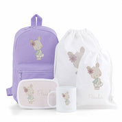 PACK PERSONALIZADO MOCHILA+MOCHILA CUERDAS+BOLSA MERIENDA+CAJA ALMUERZO+TAZA