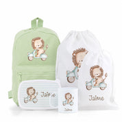PACK PERSONALIZADO MOCHILA+MOCHILA CUERDAS+BOLSA MERIENDA+CAJA ALMUERZO+TAZA