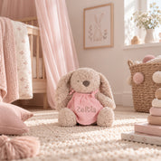 Peluche conejita personalizado con vestido de gasa y nombre bordado, regalo de nacimiento en la habitación del bebé