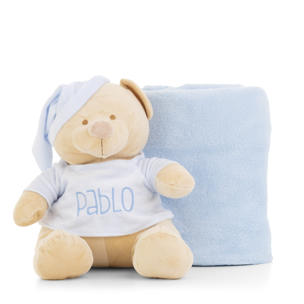 PELUCHE PERSONALIZADO OSITO DORMILÓN CON MANTA