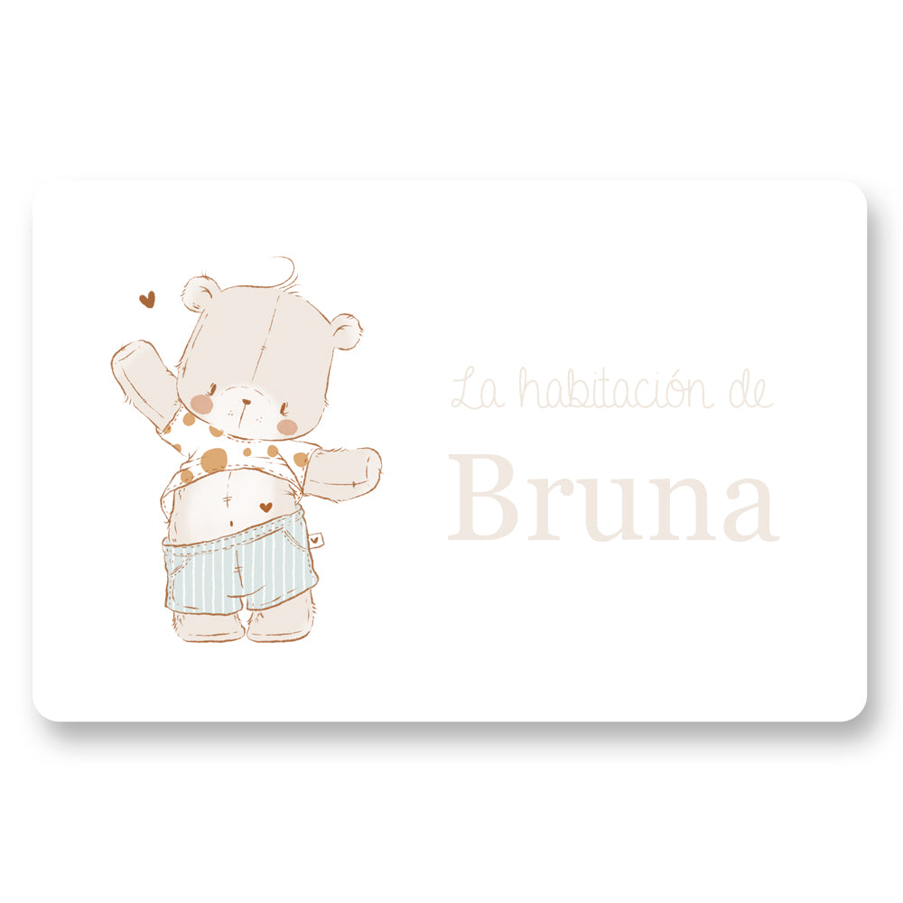 PLACA DE MADERA HABITACIÓN PERSONALIZADA