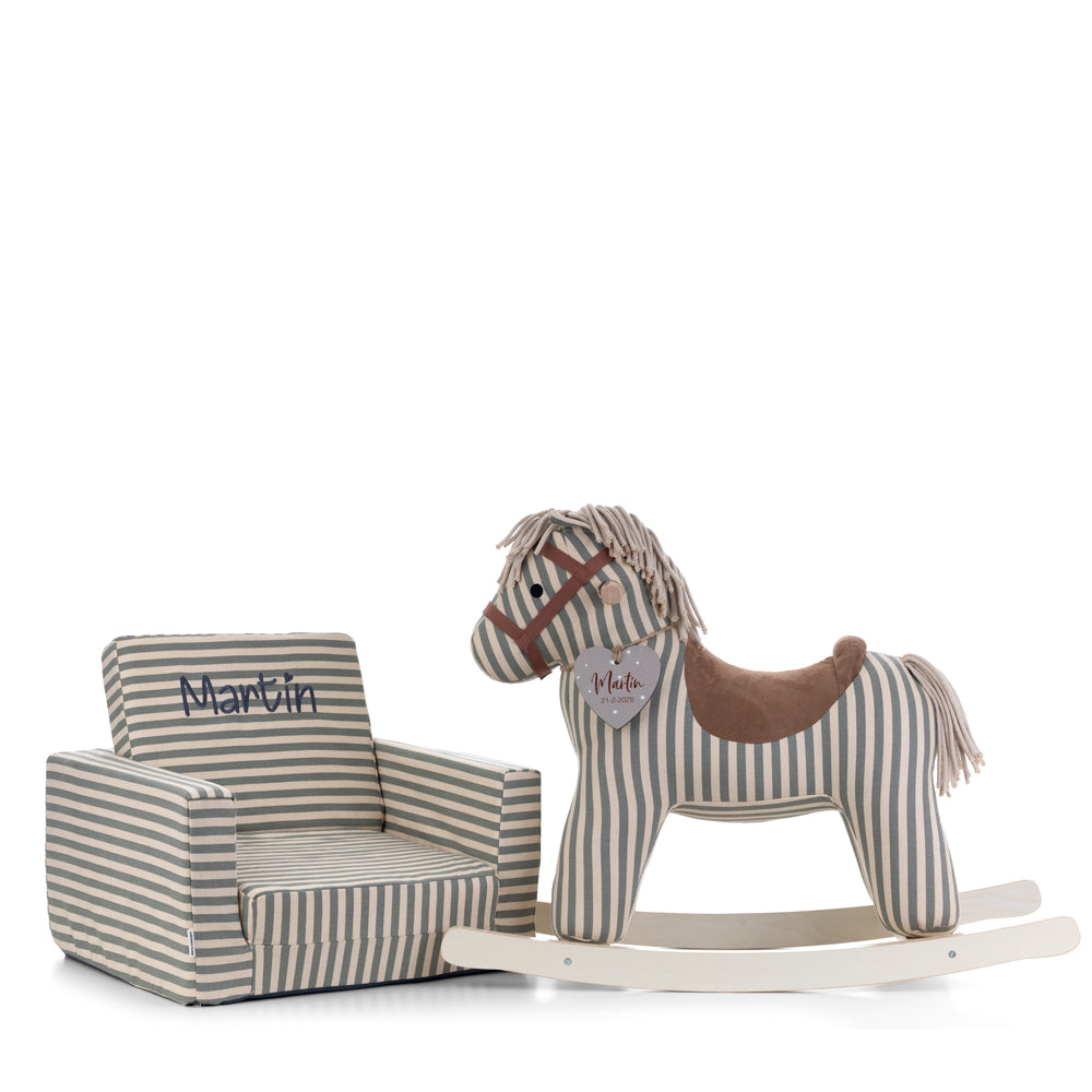SILLÓN INFANTIL Y BALANCÍN CABALLITO PERSONALIZADOS