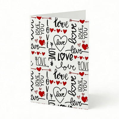 TARJETA FELICITACIÓN LOVE CORAZONES