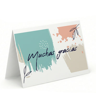 TARJETA FELICITACIÓN MUCHAS GRACIAS HOJAS