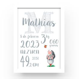 Cuadro personalizado natalicio Erizo golf
