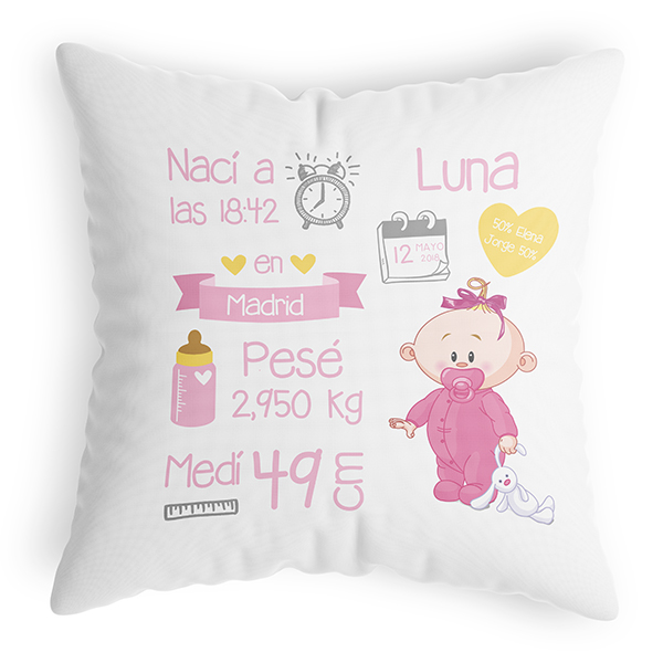 Portadocumentos bebé personalizado flores rosas - Oh!Luna