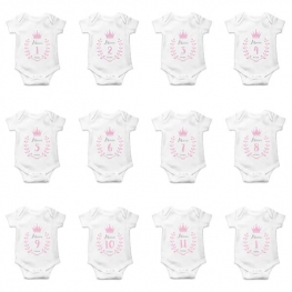 Bodis bebé personalizados 12 meses corona