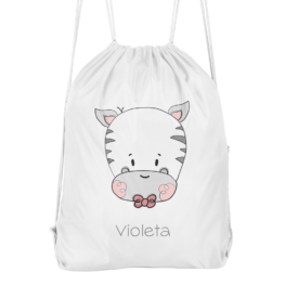 Mochila cuerdas personalizada Cebra pajarita