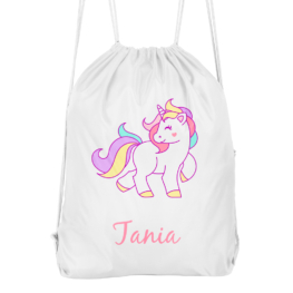 Mochila cuerdas personalizada Unicornio corazón