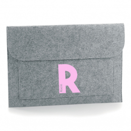 FUNDA PORTÁTIL PERSONALIZADA FIELTRO INICIAL NOMBRE DENTRO