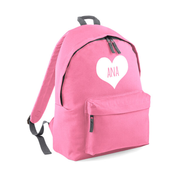 MOCHILA PERSONALIZADA CLÁSICA - CORAZÓN NOMBRE DENTRO