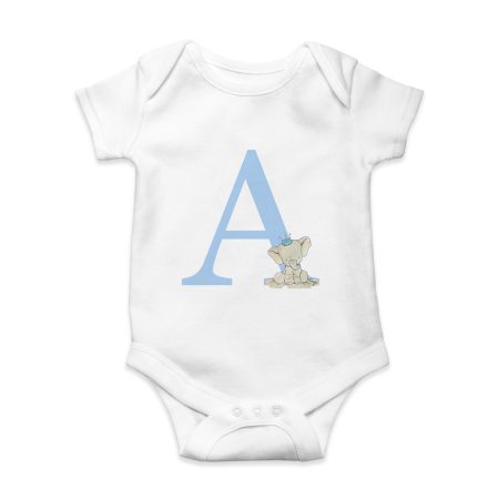 Body-bebe-personalizado-Elefante-corona-inicial-azul