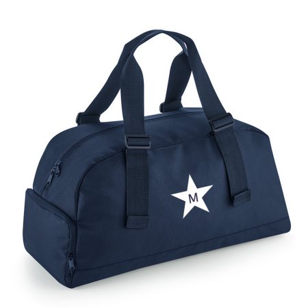Bolsa-deporte-personalizada-Vermont-azul-marino-inicial-estrella