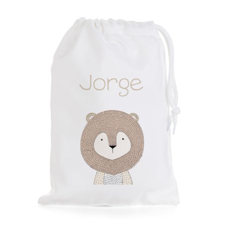 Bolsa-merienda-personalizada-leon-rayitas-beige