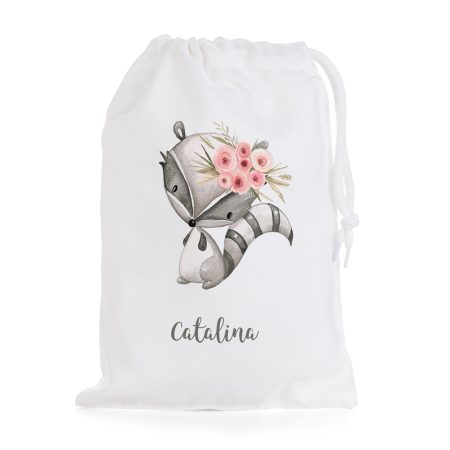 Bolsa-merienda-personalizada-mapache-flores