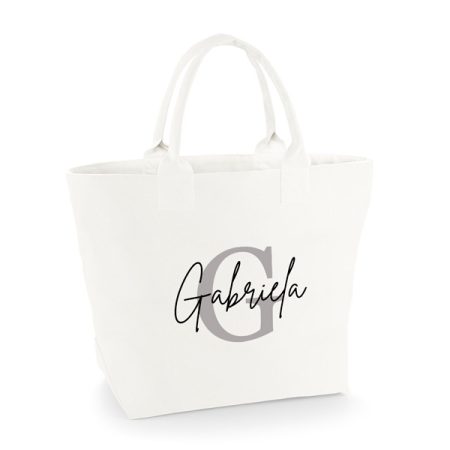 Bolsa-personalizada-Creta-blanco-inicial-nombre-encima