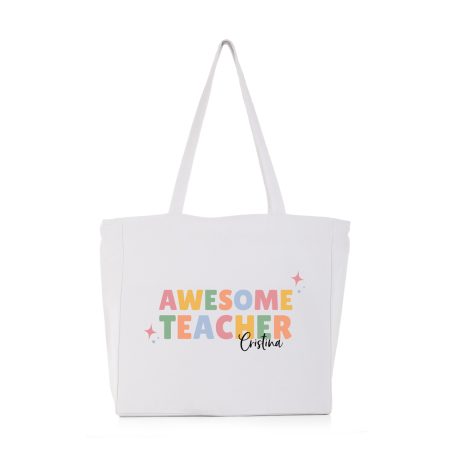 Bolsa-personalizada-Miami-blanco-awesome-teacher