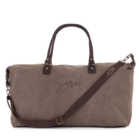 Bolsa-viaje-personalizada-Dakar-marron-bordado