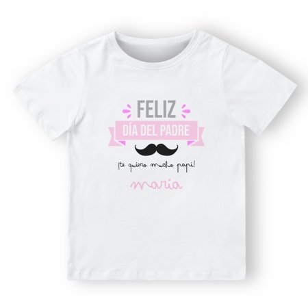 Camiseta-personalizada-Feliz-dia-del-padre-bigote-rosa