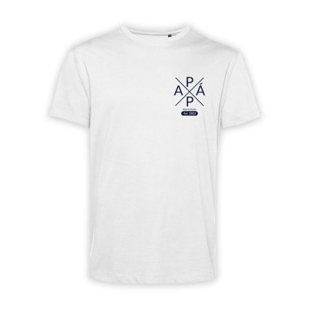 Camiseta-personalizada-blanco-Papa-cruz-azul-marino